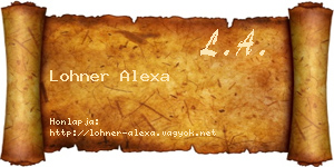 Lohner Alexa névjegykártya